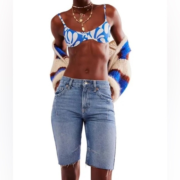Free People Pants - *NWT* Free People We The Free Ghost Town Long Shorts, Size 24, Denim Jeans
